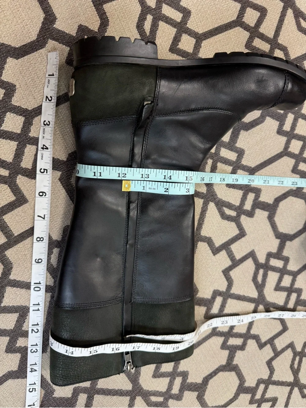 UGG Barolo Black Leather Shearling Lined Knee High Boots Women’s US 8 EU 39